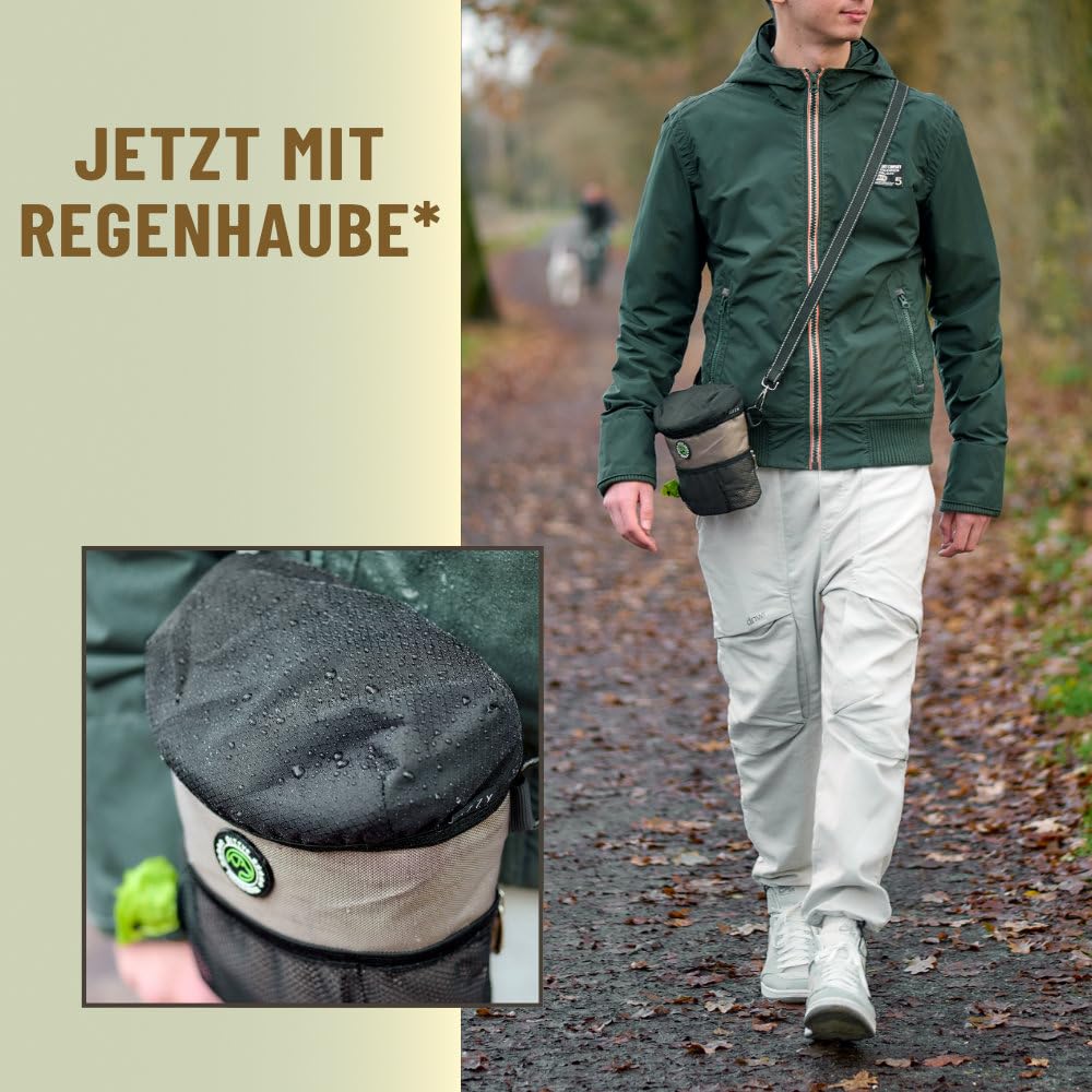 GIZZY® DAS ORIGINAL - Leckerlibeutel für Hunde - Innovative Einhand-Öffnung zur blitzschnellen Belohnung - Futterbeutel Hunde für Training & Welpenerziehung (Light-Gold)