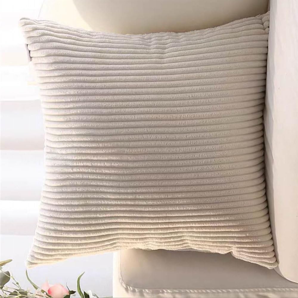 SWJ-swjssb Super King Size Pillow Cases 80x80 75x75 Cm,Square Extra Large Cushion Covers Soft Throw Pillow Cover With Zipper Corduroy Decorative Pillowcases For Sofa Couch(Beige,30x30 inch 1pc)