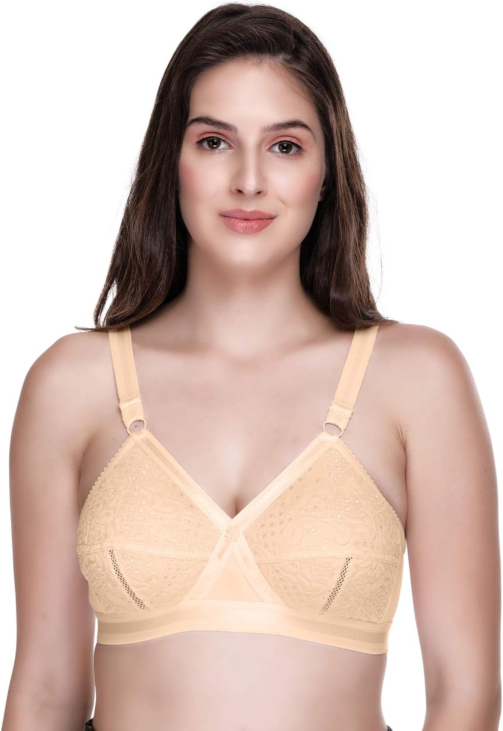 SONAWomen's Delicate Super T-Shirt Bra Full Coverage Non Padded Cotton (Black) Pack of 1