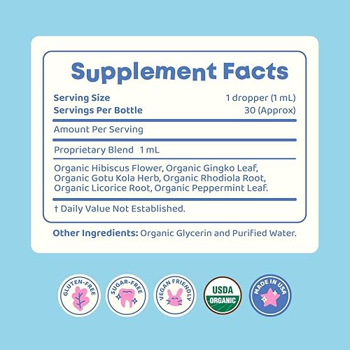 Miniatura 7 de JoySpring Genius Drops Smartberry Vanilla Apoyo de enfoque a base de hierbas para niños con Ginkgo Biloba, Raíz de Regaliz, Extracto de Gotu Kola