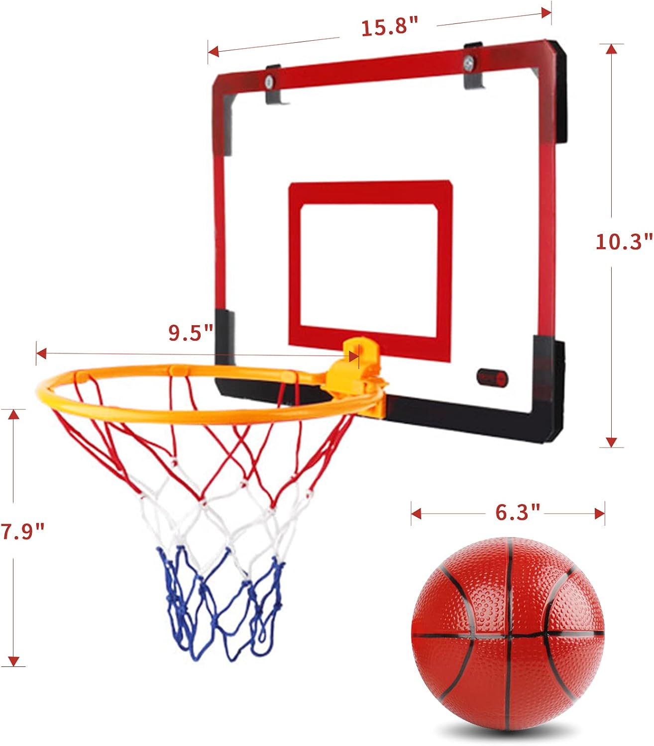 Mini Basketball Hoop for Kids Located on The Door and Wall-Mounted Indoor Basketball Hoop with Complete Accessories Basketball Toys Toddler Activity Play Toys for Boys and Teens as Gift: Sports & Outdoors