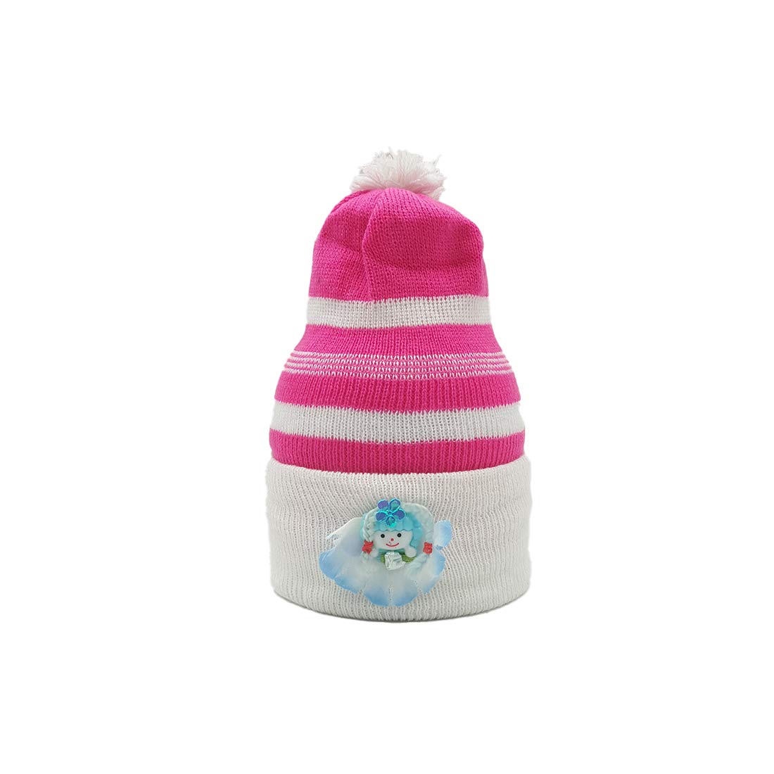 Sane Moda Designer Baby Winter Warm Woolen Beanie Cap for Kids Girl's Stretchable Fabric, Fits 1 Year to 15 Years Kids/Soft & Smooth
