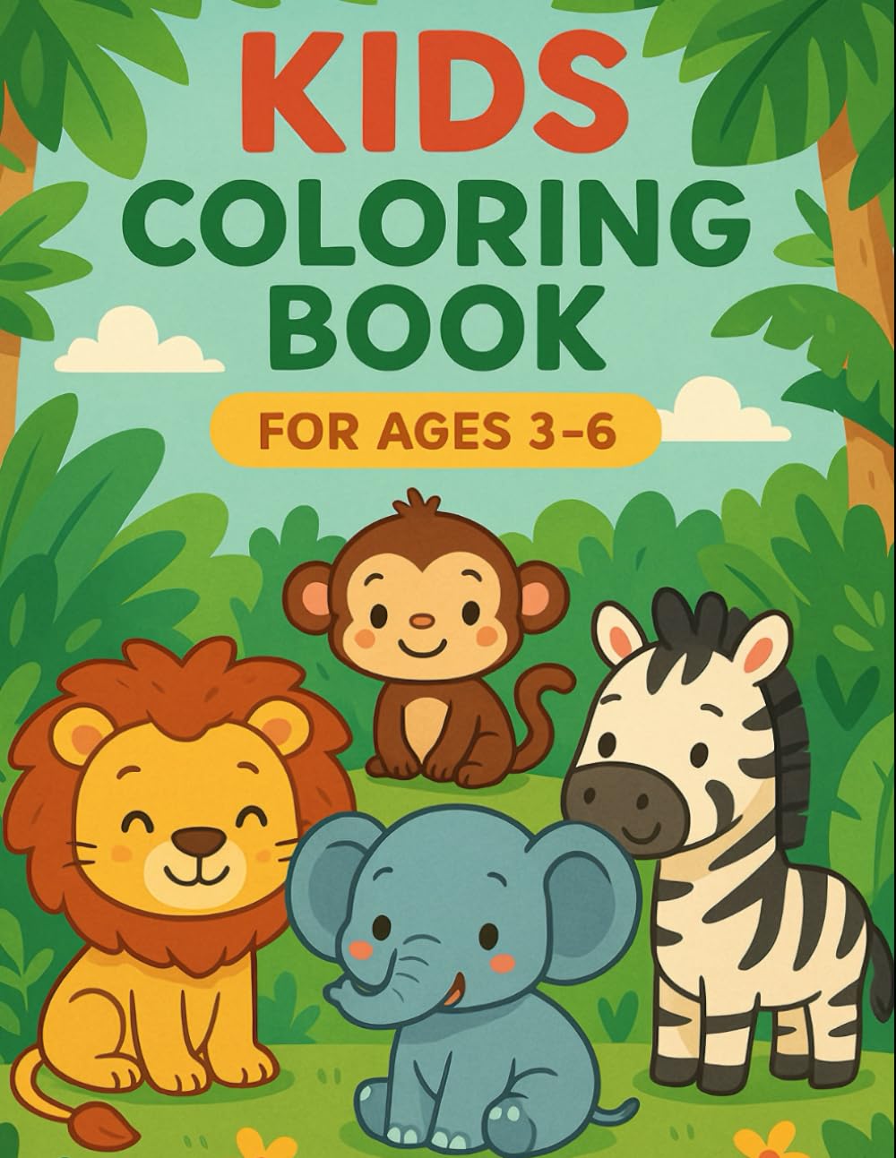 Jungle Friends Coloring Book for Kids Ages 3–6