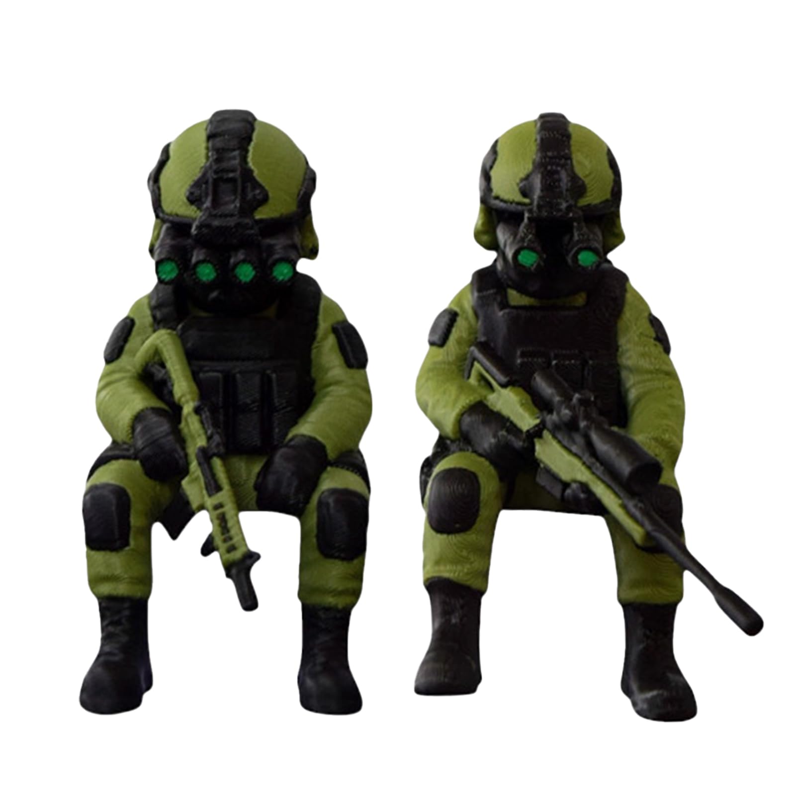 ZhzeYun 3D Printed Military Soldier Desktop Figurine, PLA Miniature Combat Soldier Model, Detailed Gear Ornament for Home Office Car Decor Military Enthusiasts Gift AB