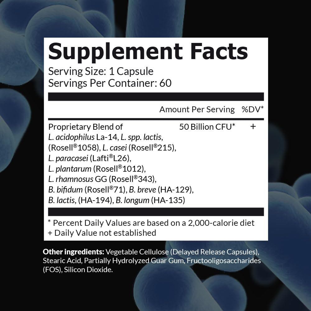 Adult Probiotics & Prebiotics 50B CFU, for Gut Health, 60-day supply — Amazon image 2