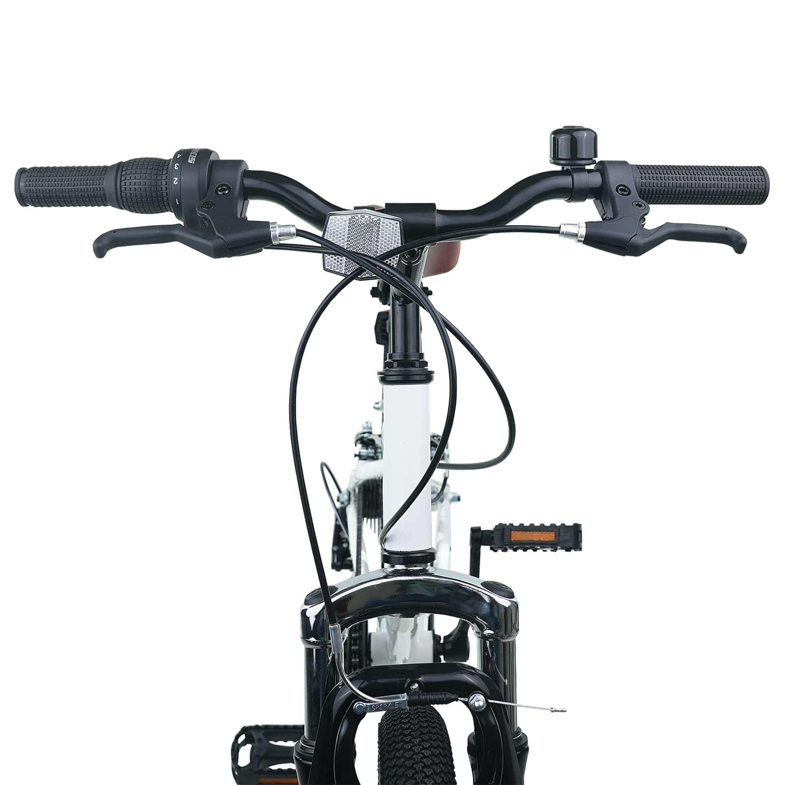vidaXL Vélo de Montagne 24 Pouces 6-Vitesse pour Les 8-12 Ans Blanc, Vélo de Montagne Dynamique, siège réglable, Parfait pour Les sentiers, Aventures Multi-Terrain, balades urbaines