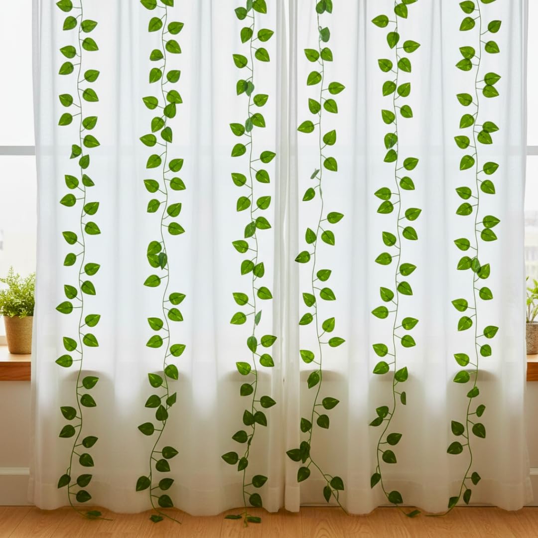fancymart Artificial Green Money Plant Ivy Leaf Hanging Vine Creeper for Home Décor (7 Feet, Pack of 2) 3