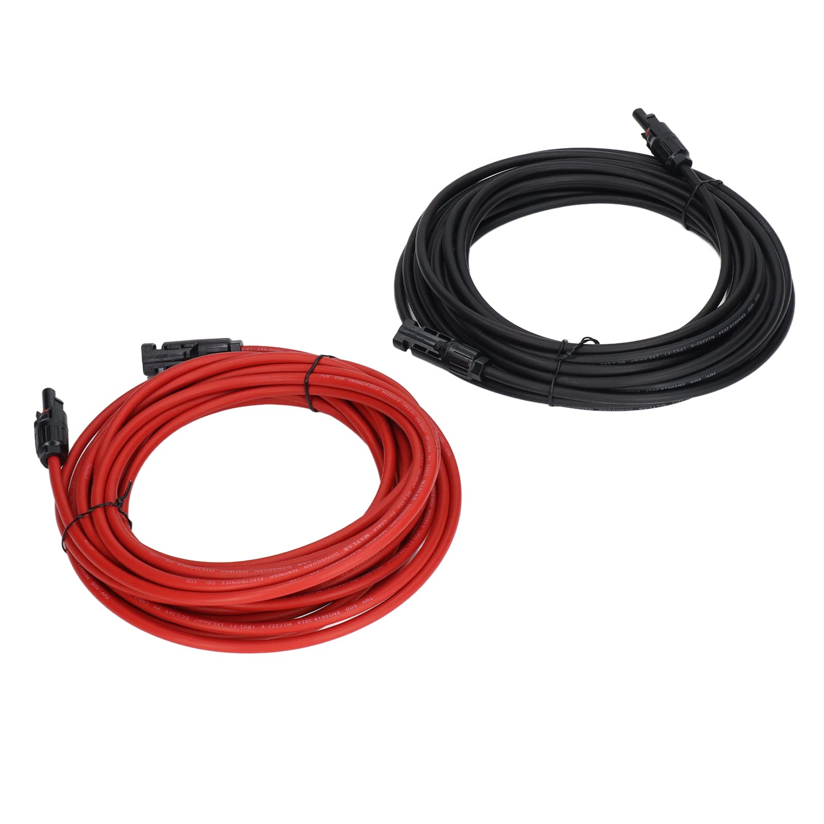 Cable de Extensión de Panel Solar, Resistencia a la Oxidación 10AWG Cable de Extensión Solar 2 Piezas Resistencia a Baja Temperatura Revestimiento Ignífugo para Equipos Generadores