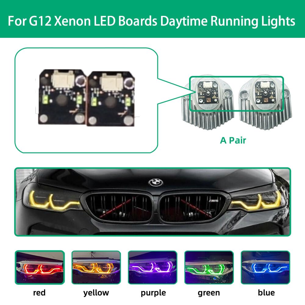 Castblock DRL FOR 2016-2019 BMW 7 SERIES G12 G11 XENON LED BOARDS DAYTIME RUNNING LIGHTS yellow