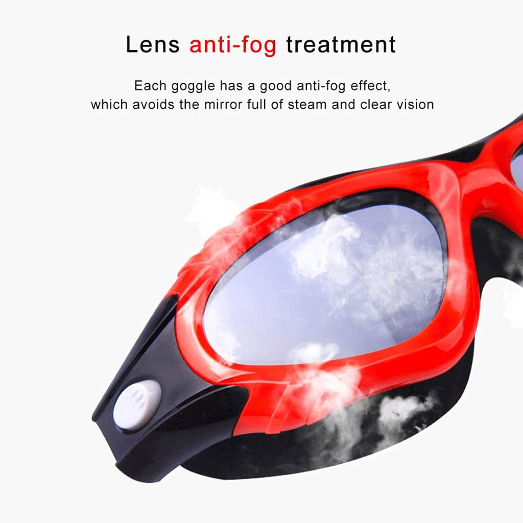Flüssige Silikon-Schwimmbrille, kein Auslaufen, Anti-Beschlag-UV-Schutz, verspiegelt, Triathlon, mit Etui, für Damen, Herren, Jugendliche, Erwachsene