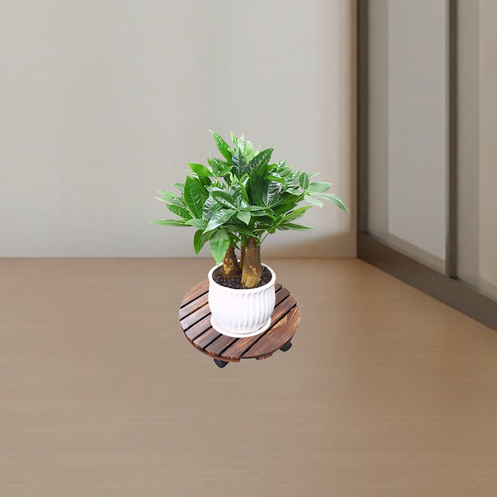 Portavaso con base girevole, per interni ed esterni, multifunzione, 25 cm, design a ruota