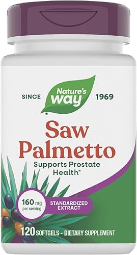 Nature's Way Saw Palmetto Extracto estandarizado Prostate Health, 160 mg por porción, 120 cápsulas blandas