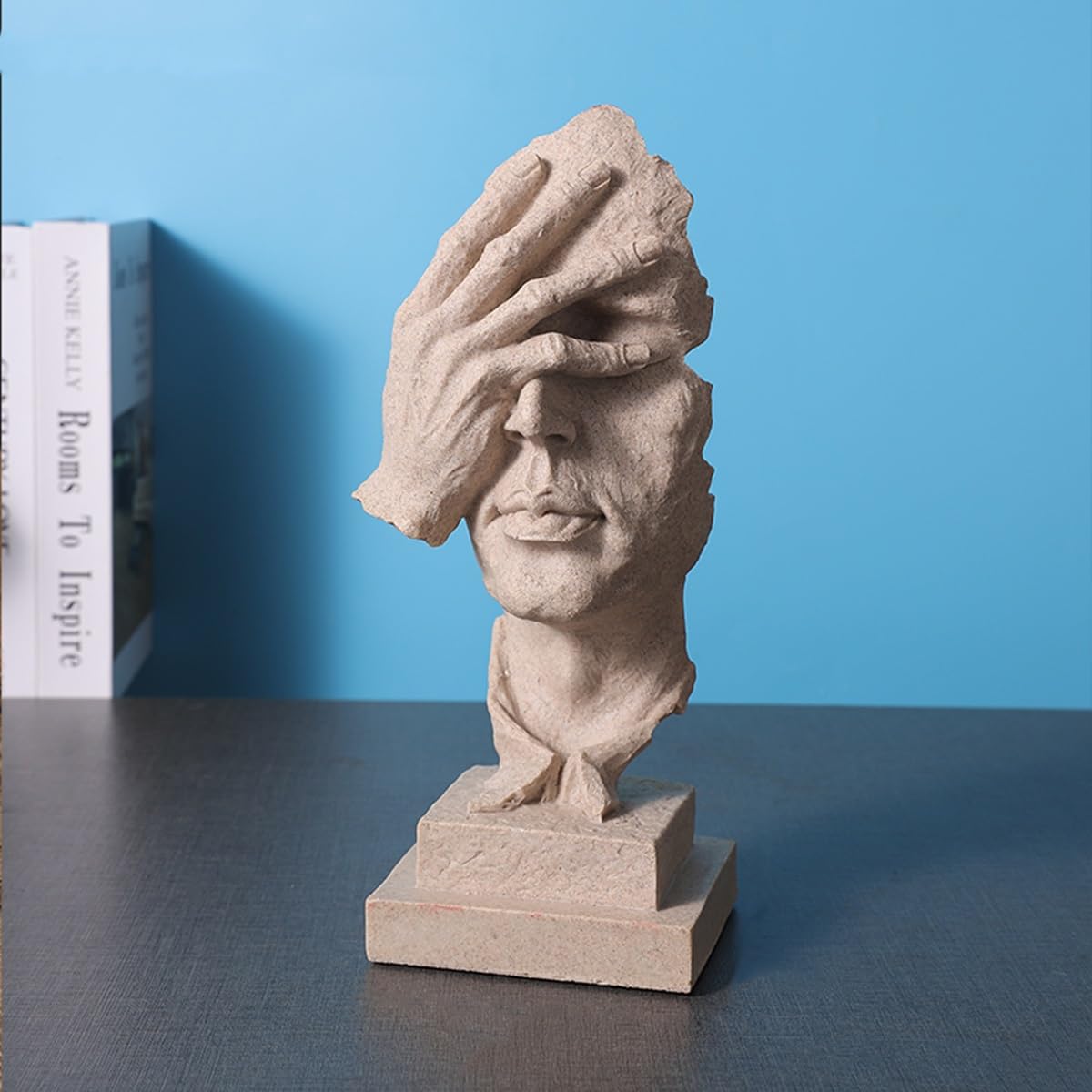 GHKryD statue, Bust Head Statue Decor Accents Resin Sculpture Modern Room for Bedroom Living Office(Style 2,C)