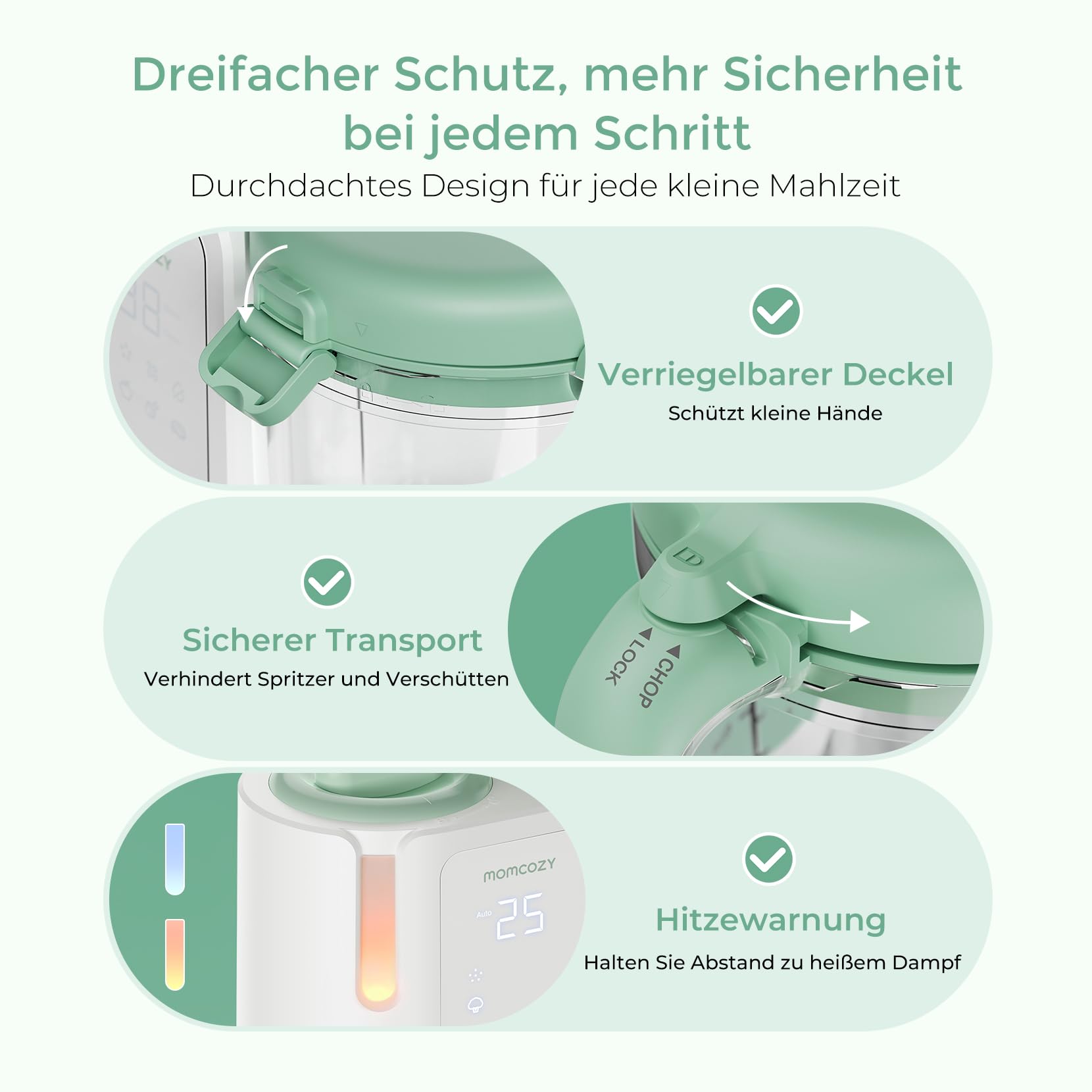 Momcozy AutoMeal Babynahrungszubereiter 450 ml BPA-frei