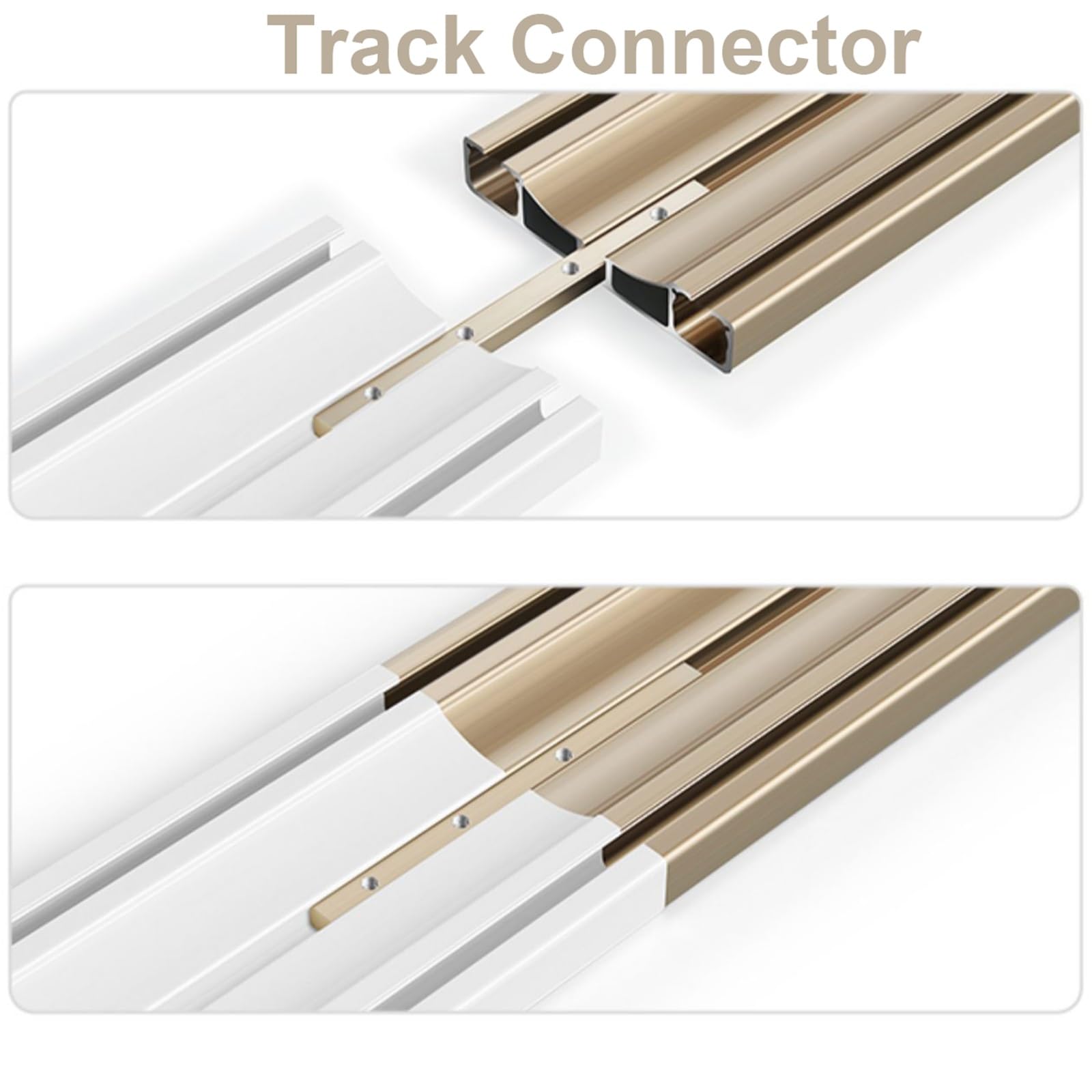 Rail Rideaux Plafond Aluminium, Double Rail De Rideau 1M-6M, Ensemble De Rail À Rideaux En Aluminium, Rail Pour Rideaux Séparateur De Pièces Pour Maison Chambre Fenêtre Bureau(White,280cm/2*140cm)