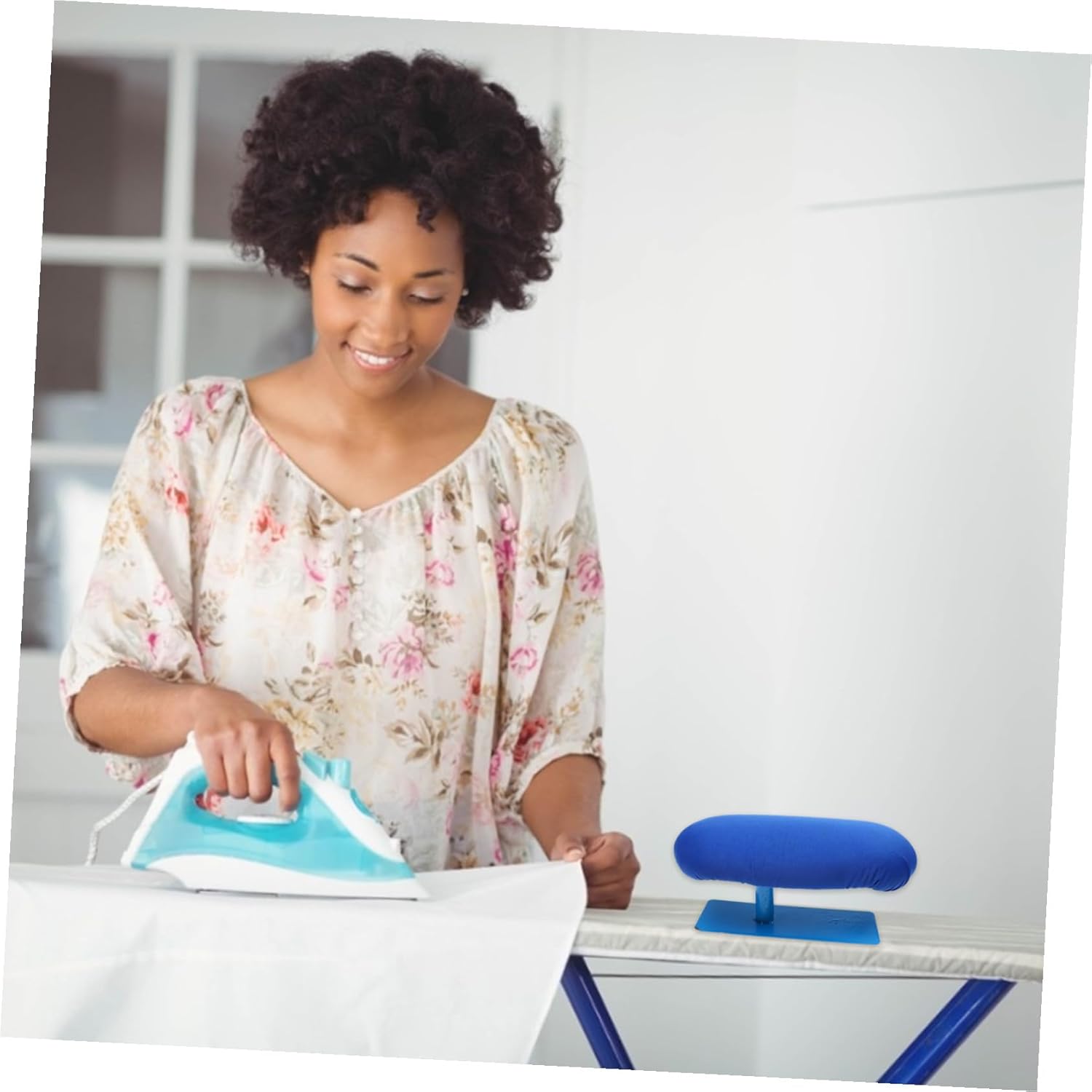 Generic Compact Household Ironing Table Metal Small Area Ironing Board Stable Bracket for Collars Sleeves Tailoring and Garment Steamer Use