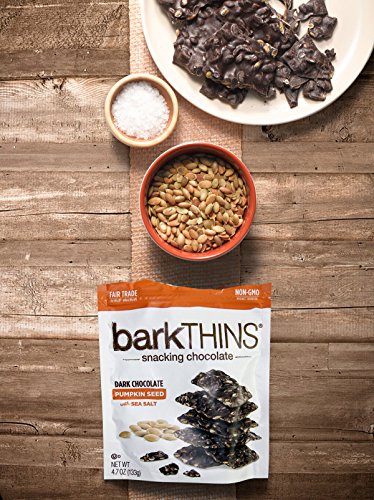 barkTHINS Snacking Dark Chocolate, Pumpkin Seed with Sea Salt, 4.7 Ounce (Pack of 6)