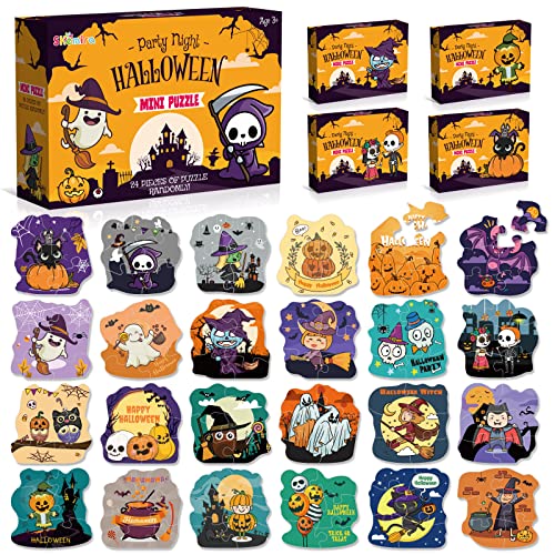 Shemira Halloween Party Favor for Kids, 24 Pack Jigsaw Puzzles in...