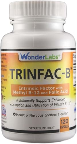 Wonder Laboratories Factor intrínseco con ácido fólico y vitamina B-12 1000mcg - 120 Cápsulas