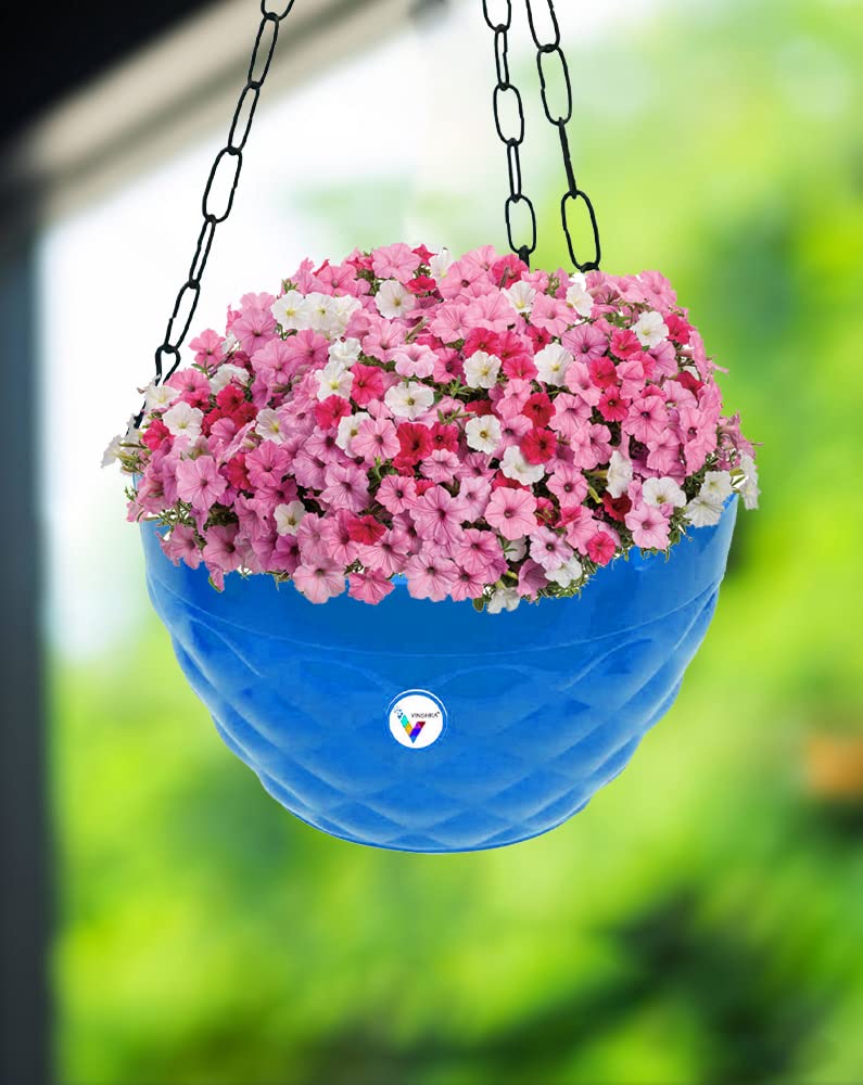 VINSHRA Diamond Plastic Hanging Planter with Hook Chain (Set of 4) (Blue) (B07W1Z3MFM) Amazon Price History, Amazon Price Tracker
