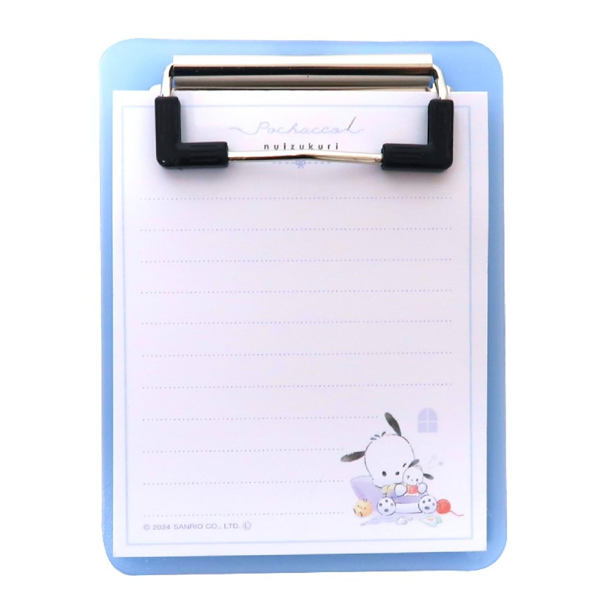 Kawaii Mini Clipboard Binder - Memo Pad with Plastic Clipboard, Strong Metal Clip, Writing Board for Office, School, Meetings | 60 Sheets (Pocahco-Dog