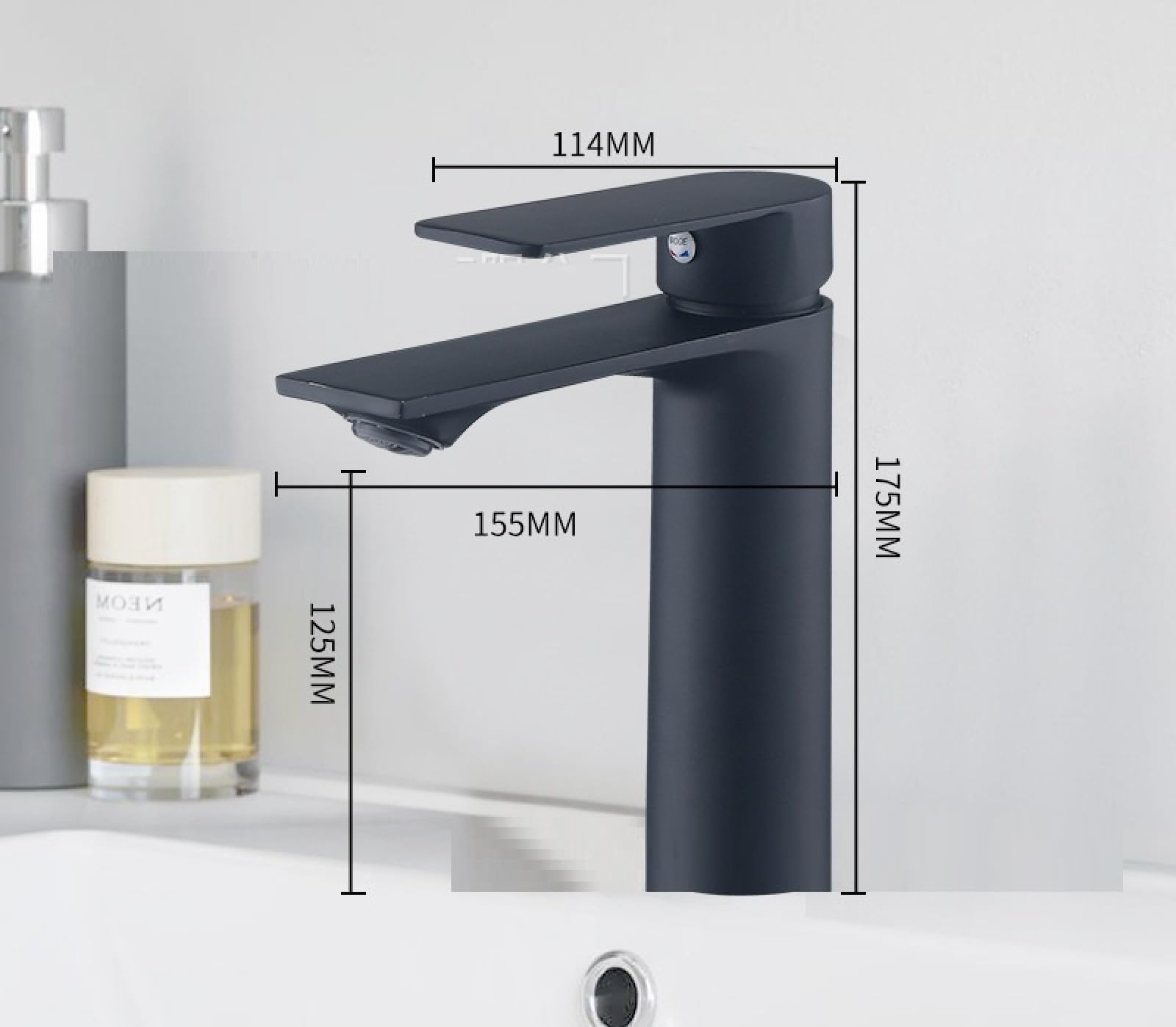 Preisgünstiger Waschtischhahn, Gold-schwarz, mit Kalt- und Warmwasseranschluss, Aufsatzwaschbecken, für Badezimmerunterschränke, kurz