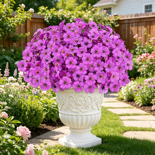 Image of AmyHomie 20 PCS Artificial Flowers for Outdoors, UV Resistant Fake Plants