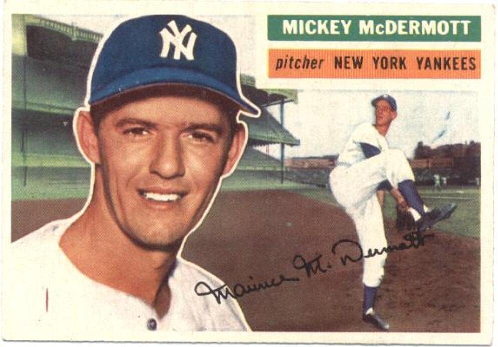 1956 Topps #340 Mickey McDermott New York Yankees MLB Baseball Card EX Excellent