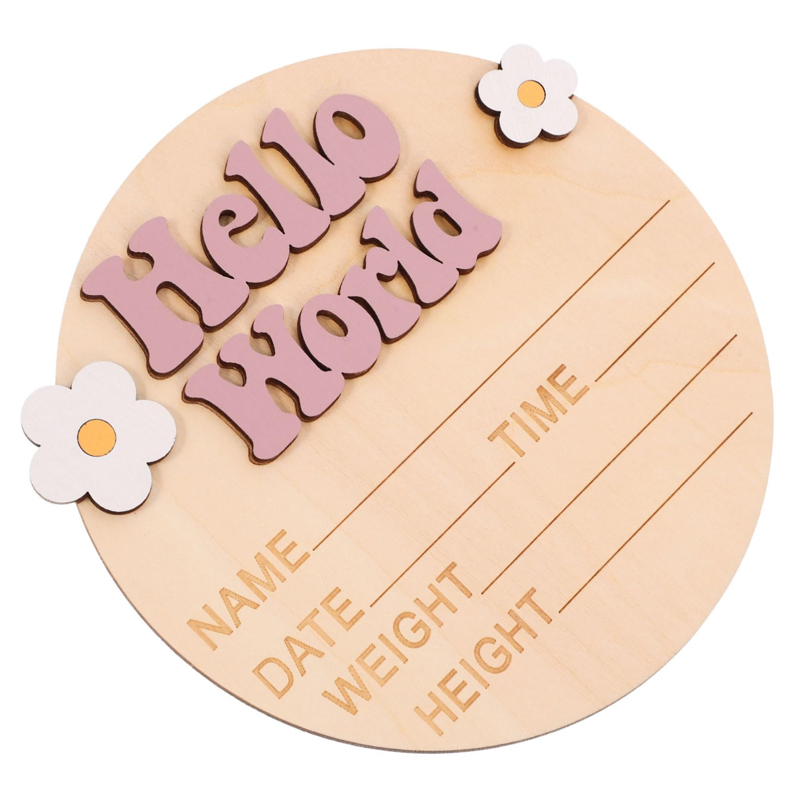 Hohopeti Baby Milestone Sign Wooden Newborn Announcement Sign Photo Prop Birth Announcement Board for Baby's First Year