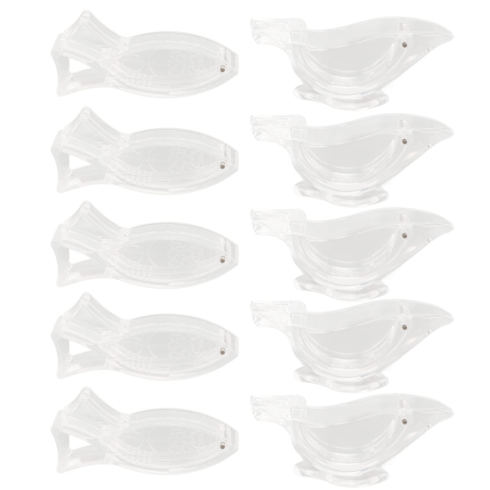 MUNEFE 10Pcs Manual Lemon Juicer, Lemon Slice Squeezer, Acrylic Fish Shaped Squeezer for Home Kitchen Cooking
