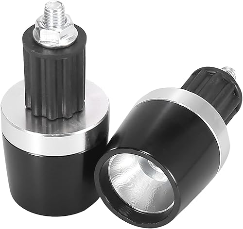 Miniatura 7 de Motoforti 2 unids Universal 0.709 in Manillar End Tapas Plug Bar End CNC Aleación de aluminio para motocicleta tono plateado