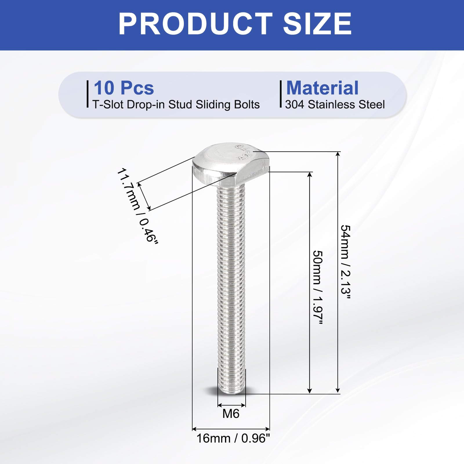 PATIKIL M6 x 50 mm T Slot Bolts - Image 2
