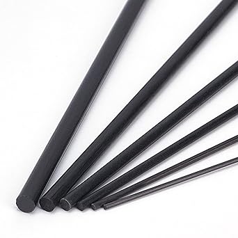 BENECREAT 21Pcs 0.8mm-3mm OD Round Carbon Fiber Rod for RC Airplane DIY Projects, Solid Matte Pole, Length 200mm, 6 Different Sizes
