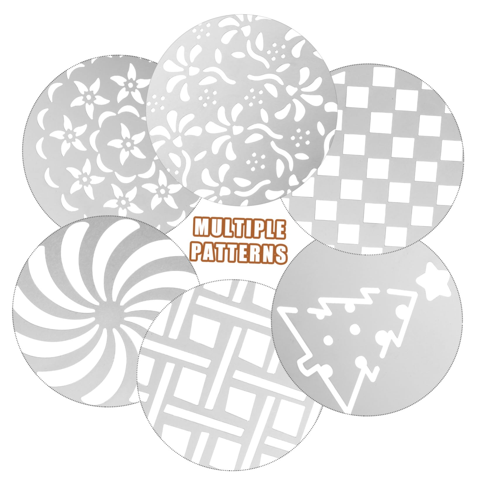 Ciieeo 3juegos Plantillas De Café Inoxidable Para Decoración De Latte y Cappuccino Moldes Reutilizables Para Arte De Leche Fácil De Limpiar y Usar