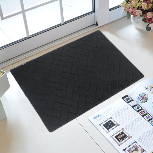 Miniatura 2 de Alfombra decorativa de espuma viscoelástica en espiga - Negro 21*34