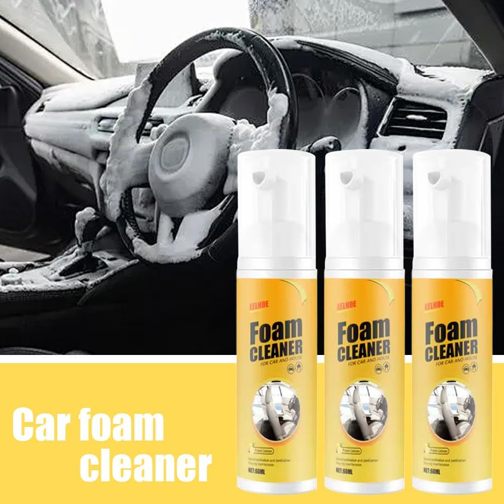 Detergente in schiuma multiuso per auto, detergente professionale per interni auto, spray multiuso in schiuma, rimozione pelle e tessuto, per vari interni di veicoli, uso domestico ed