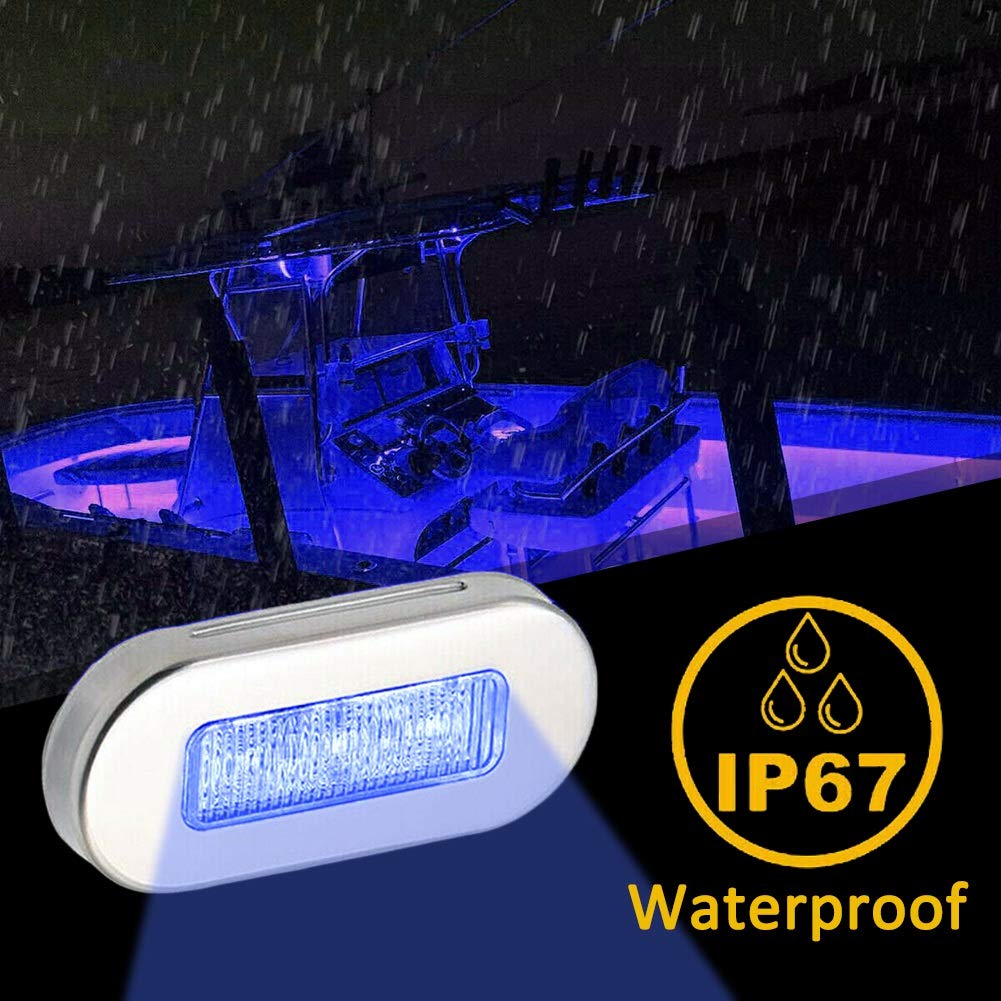 4PZ 12V Lampada di Segnalazione per Barche Marine Grande Impermeabile A LED Luci di Cortesia Piattaforma per Scale Bianca