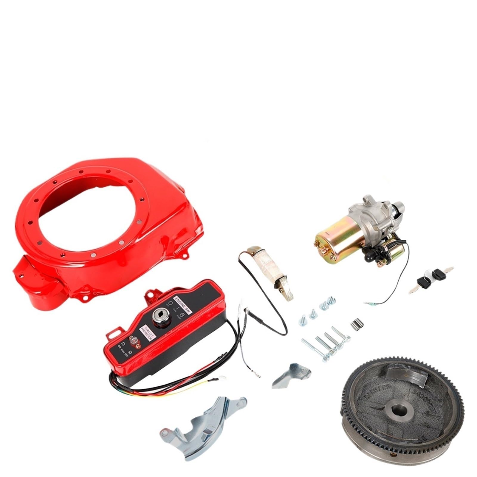 silnik rozruchowy samochodu Pasuje do GX160 GX200 5.5/6.5HP | Silnik 4-suwowy z zestawem zapłonu elektrycznego z kołem zamachowym
