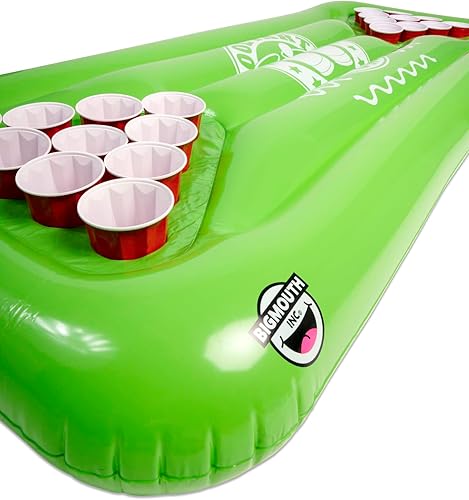 Miniatura 6 de BigMouth Inc Juego de pong inflable para fiesta en la piscina mesa inflable de pong de cerveza, se limpia y se desinfla para un almacenamiento