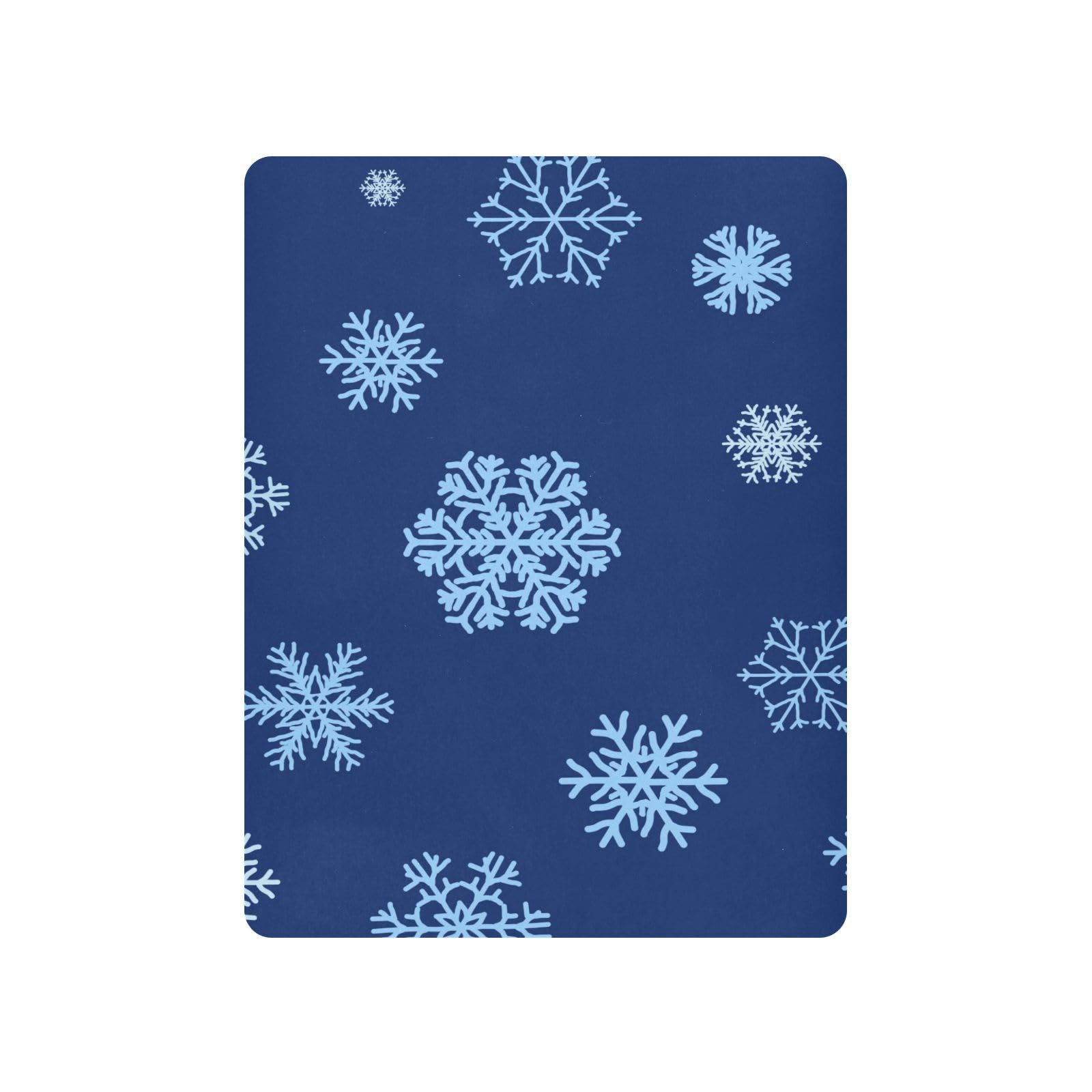 Moudou Blue Snowflake Playard Sheet for Boy Girls, Soft Breathable Fitted Toddler Sheet for Standard Playard Bed Mattress, 39 x 27 x 5 Inch