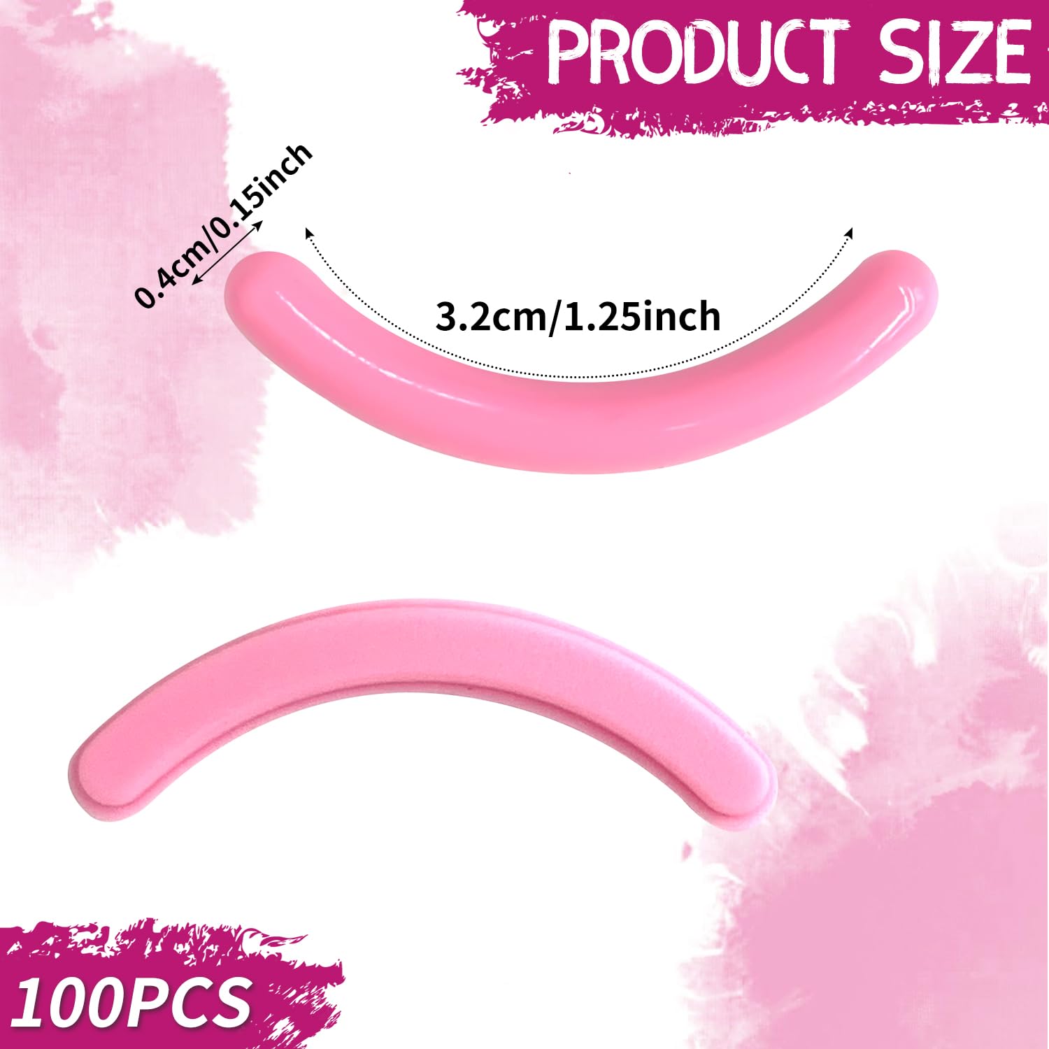 100 Pieces Eyelash Curler Refills Silicone Eyelash Curler Pads Eye Lash Curler Refills Eyelash Curler Replacement Pads Eyelash Curler Refills Fit Universal Eyelash Curler (Pink) - Image 2