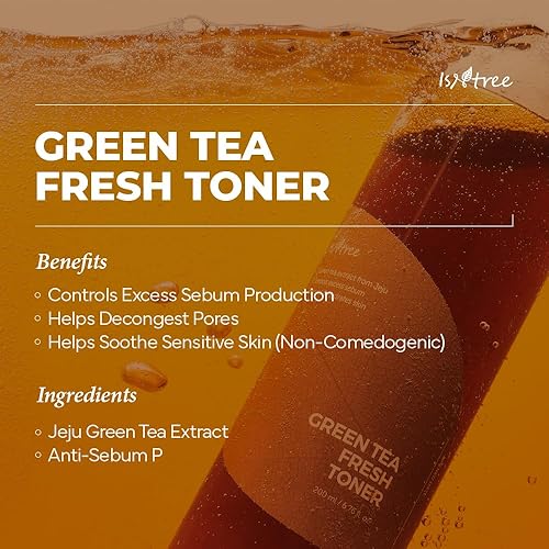 Miniatura 2 de ISNTREE Green Tea Fresh Toner 6.8 fl oz, 6.76 fl oz + Crema de gel de ácido hialurónico Aqua 3.4 fl oz, 3.38 fl oz