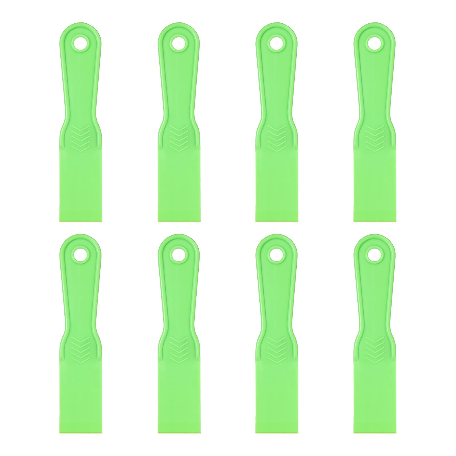 sourcing map 8pcs Putty Scraper 1.5" Plastic Flexible Putty Knives Disposable Paint Spreader Cleaner Tool for Spackling, Patching Painting Repairing, Green