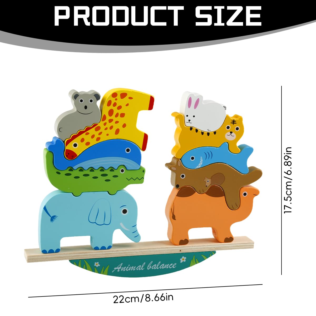 Lotsdonxia Wooden Animal Stacking Toy for Toddlers 1-4 Years - Image 2
