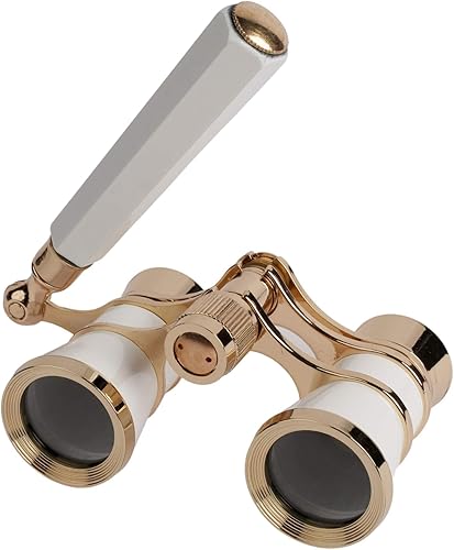 Marsrut Ultra HD 3X25 Ópera Theatre - Gafas binoculares con asa, telescopio de color blanco para ver teatro, carreras de caballos y conciertos,