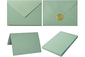 Blank Invitations With Envelopes: 50 Pack A7 Sage Green Cards