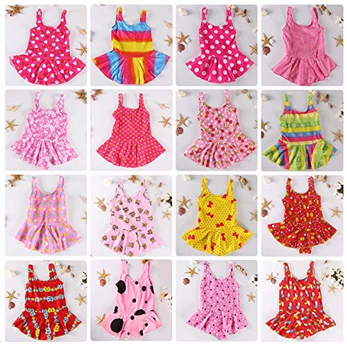 Image of One Piece Girl's Synthetic Digital Printed Swimming Costume in Frock Style.