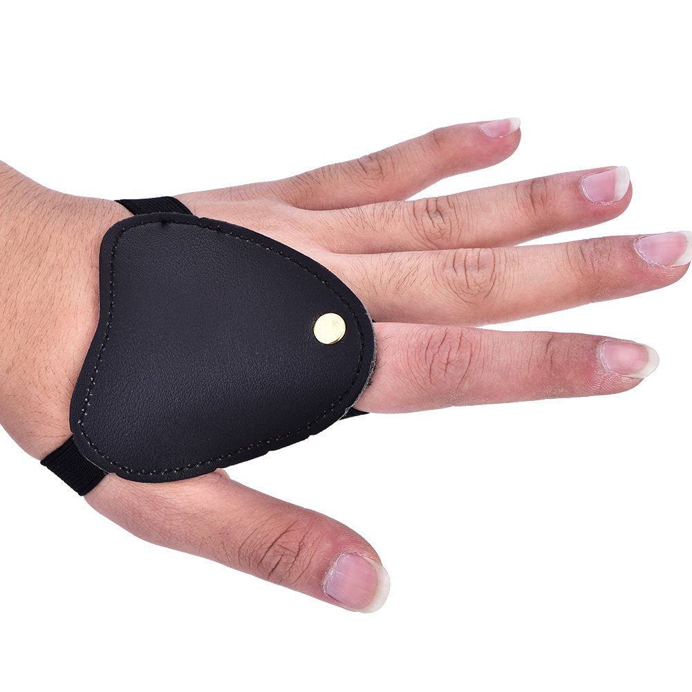 Tbest Tiro con L'Arco Protezione della Mano Sinistra Guanti Tiro con L'Arco Arco Freccia tiro Protezione della Mano Sinistra Guanti PU protettivi - Nero/Marrone