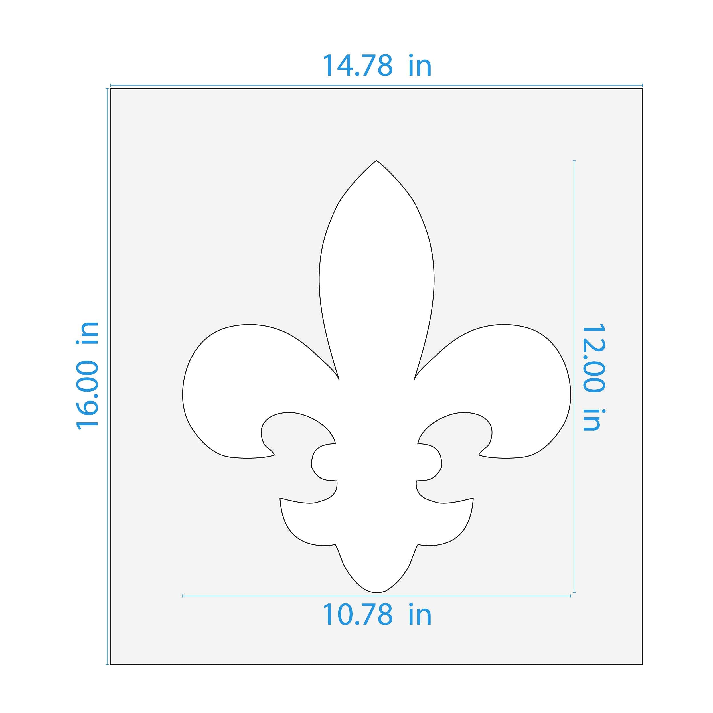 Stencil Stop Szablon z symbolem Fleur-De-Lis – wielokrotnego użytku do projektów DIY, malowania, rysowania, rzemiosła, 14 mil tworzywa sztucznego (27,4 x 30,5 cm)