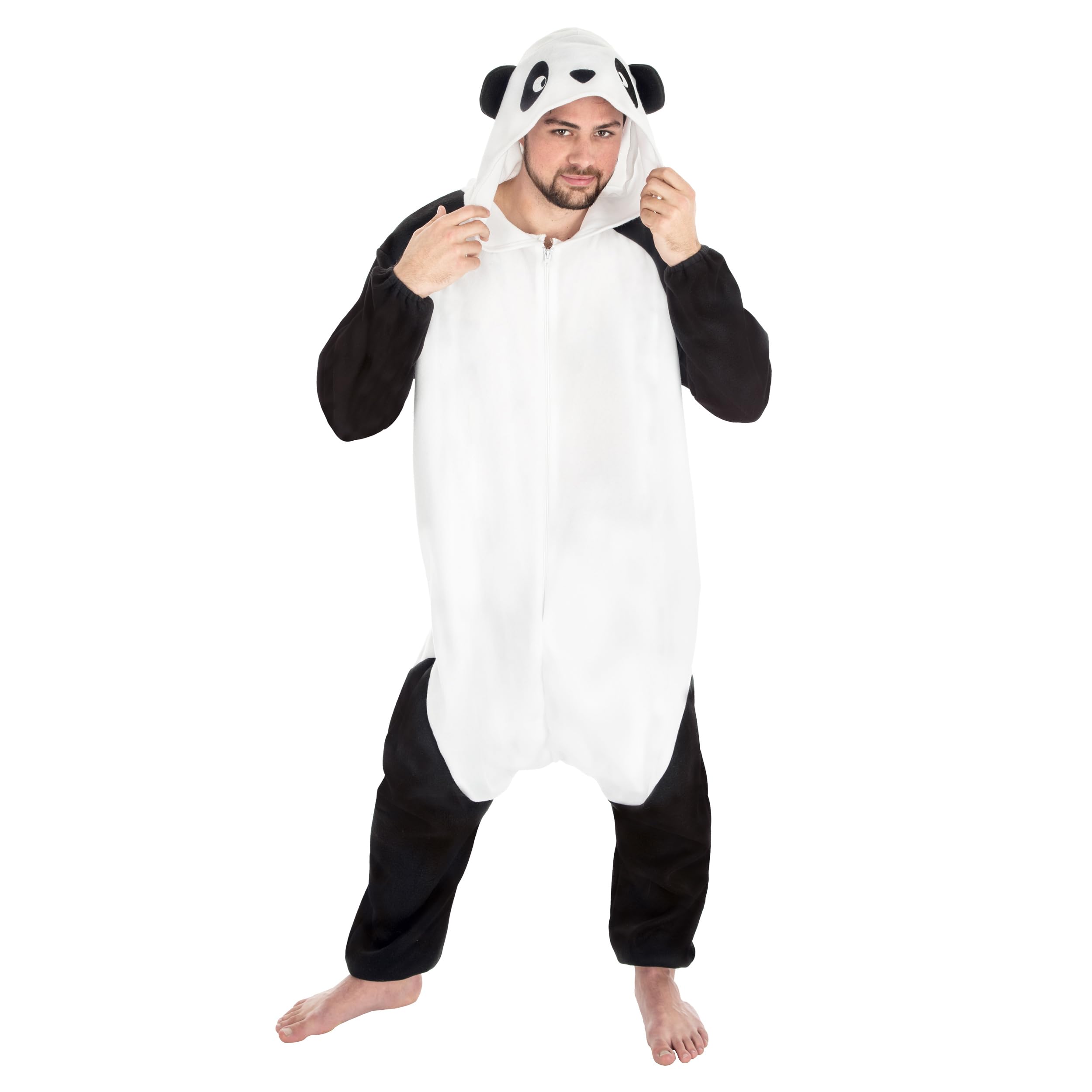 Chaks - Adult Panda Costume, Jumpsuit with Hood, Animal Costume for Carnival, Theme Party